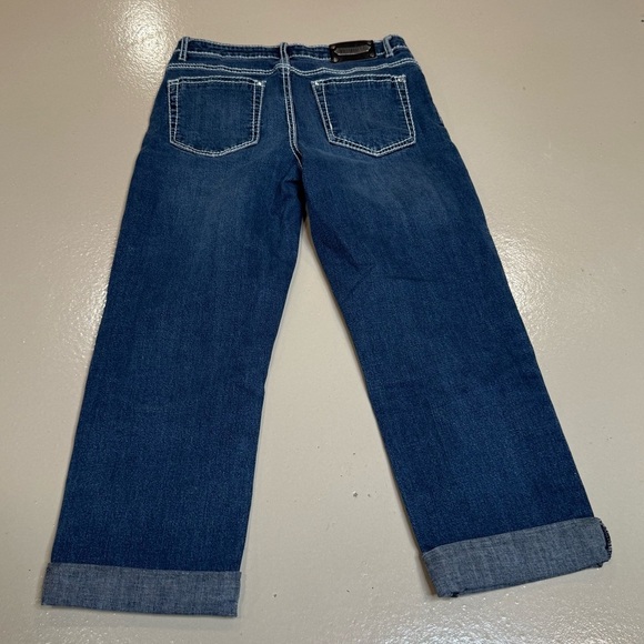 Women’s Size 6 28 waist Tru Luxe cuffed blue jeans straight leg - Picture 7 of 15
